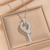 Wholesale Light Luxury Style Geometric Wave Pattern 18K Gold Plated Copper Pendant O Word Chain Necklace For Women
