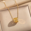 Wholesale Light Luxury Style Geometric Wave Pattern 18K Gold Plated Copper Pendant O Word Chain Necklace For Women