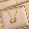 Wholesale Light Luxury Style Geometric Wave Pattern 18K Gold Plated Copper Pendant O Word Chain Necklace For Women