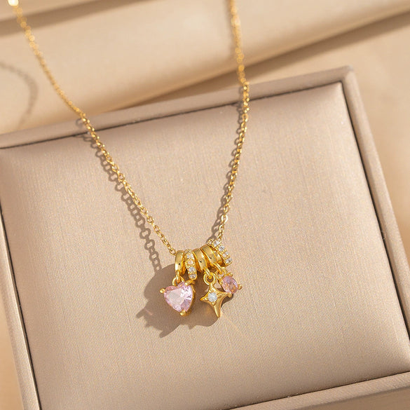 Wholesale Light Luxury Style Geometric Wave Pattern 18K Gold Plated Copper Pendant O Word Chain Necklace For Women