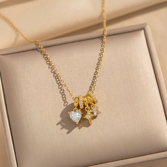 Wholesale Light Luxury Style Geometric Wave Pattern 18K Gold Plated Copper Pendant O Word Chain Necklace For Women