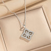 Wholesale Light Luxury Style Geometric Wave Pattern 18K Gold Plated Copper Pendant O Word Chain Necklace For Women