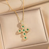 Wholesale Light Luxury Style Geometric Wave Pattern 18K Gold Plated Copper Pendant O Word Chain Necklace For Women