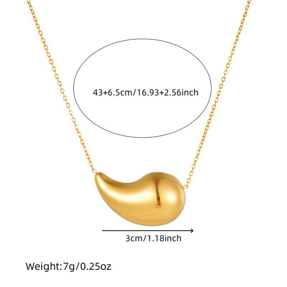 Wholesale Light Luxury Style Gold Plated Stainless Steel Earrings Necklace Bracelet Suit With Love Water Drops Bells Pattern And Electroplating Treatment