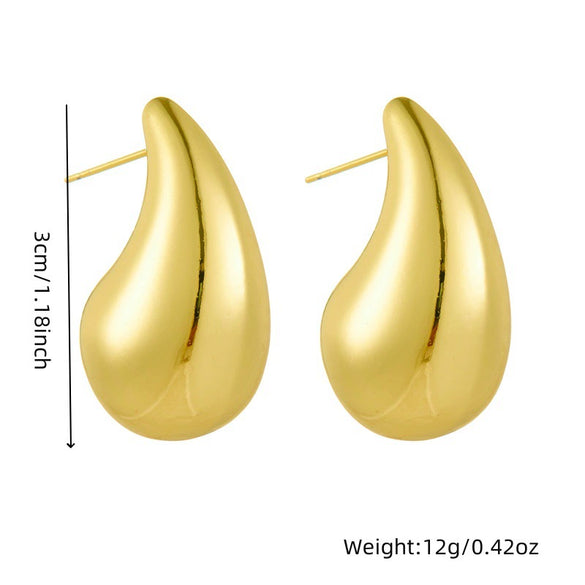 Wholesale Light Luxury Style Gold Plated Stainless Steel Earrings Necklace Bracelet Suit With Love Water Drops Bells Pattern And Electroplating Treatment