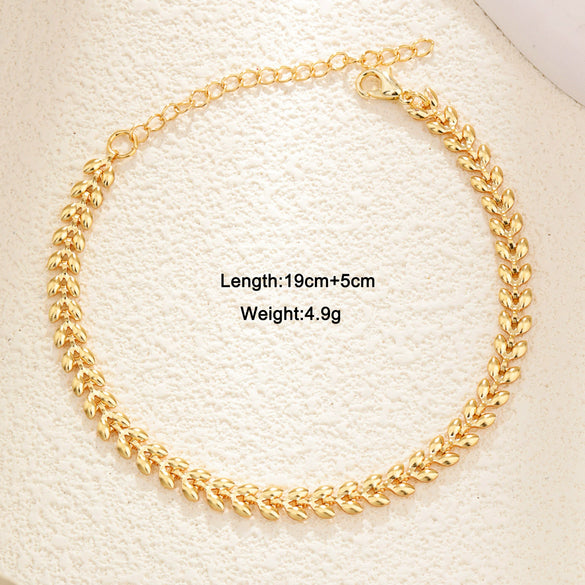 Wholesale Light Luxury Style Heart Geometric Zircon Inlaid Copper Plated Real Gold Women's Bracelet
