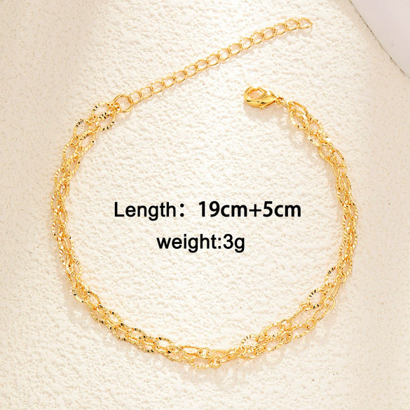 Wholesale Light Luxury Style Heart Geometric Zircon Inlaid Copper Plated Real Gold Women's Bracelet