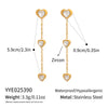 Wholesale Light Luxury Style Heart Water Drop Bell Pattern Zircon Titanium Steel Electroplated Earrings And O Word Chain Necklace Set For Women