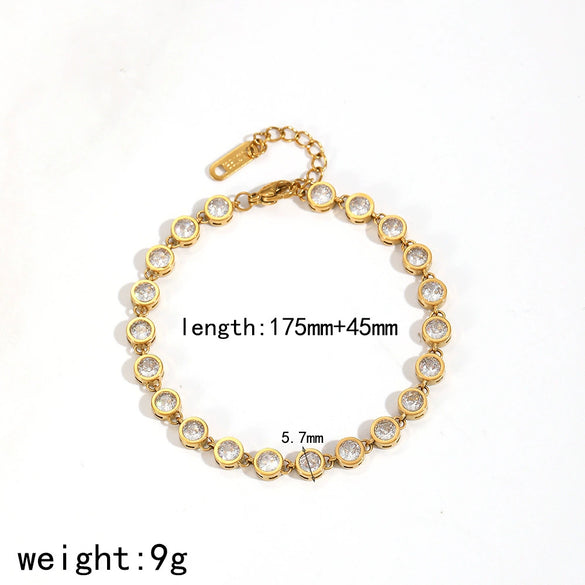Wholesale Light Luxury Style Heartshaped Stainless Steel Electroplated Women's Bracelet