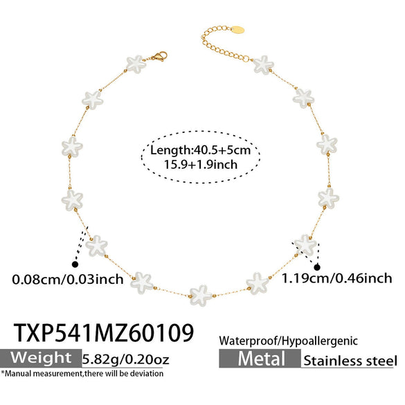 Wholesale Light Luxury Style Imitation Pearl Beaded Ot Clasp Necklace For Women Stainless Steel 18K Gold Plated