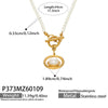 Wholesale Light Luxury Style Imitation Pearl Beaded Ot Clasp Necklace For Women Stainless Steel 18K Gold Plated