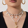 Wholesale Light Luxury Style Imitation Pearl Beaded Ot Clasp Necklace For Women Stainless Steel 18K Gold Plated