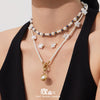 Wholesale Light Luxury Style Imitation Pearl Beaded Ot Clasp Necklace For Women Stainless Steel 18K Gold Plated