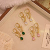 Wholesale Light Luxury Style Insect Pattern Zircon Inlaid Environmentally Friendly Copper Earrings For Women