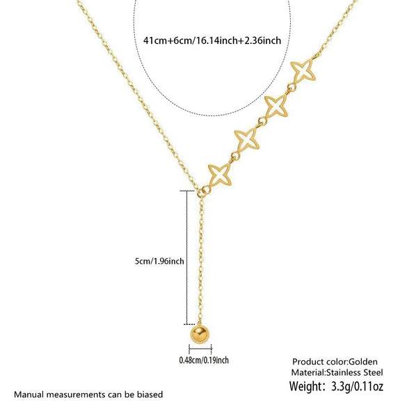 Wholesale Light Luxury Style 18K Gold Plated Stainless Steel And Titanium Steel Starburst Pendant Clavicle Necklace For Women