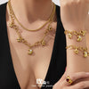Wholesale Light Luxury Style Moon Star Zircon Pendant Necklace And Bracelet Set Made Of Stainless Steel With Electroplating For Women