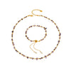 Wholesale Light Luxury Style Natural Stone And Pearl Necklace And Bracelet Set For Women Made Of Stainless Steel With Electroplating