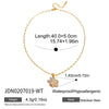 Wholesale Light Luxury Style Rotatable Geometric Flower Zircon Stainless Steel Electroplated Pendant Necklace For Women