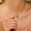 Wholesale Light Luxury Style Rotatable Geometric Flower Zircon Stainless Steel Electroplated Pendant Necklace For Women