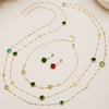 Wholesale Light Luxury Style Stainless Steel And Zircon Electroplated Jewelry Set With Four Leaf Flower Inlaid Design For Women Including Bracelet Necklace And Earrings