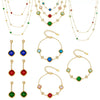 Wholesale Light Luxury Style Stainless Steel And Zircon Electroplated Jewelry Set With Four Leaf Flower Inlaid Design For Women Including Bracelet Necklace And Earrings