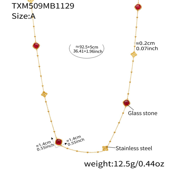 Wholesale Light Luxury Style Stainless Steel And Zircon Electroplated Jewelry Set With Four Leaf Flower Inlaid Design For Women Including Bracelet Necklace And Earrings
