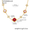 Wholesale Light Luxury Style Stainless Steel And Zircon Electroplated Jewelry Set With Four Leaf Flower Inlaid Design For Women Including Bracelet Necklace And Earrings
