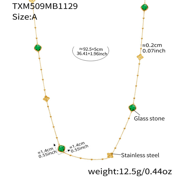 Wholesale Light Luxury Style Stainless Steel And Zircon Electroplated Jewelry Set With Four Leaf Flower Inlaid Design For Women Including Bracelet Necklace And Earrings
