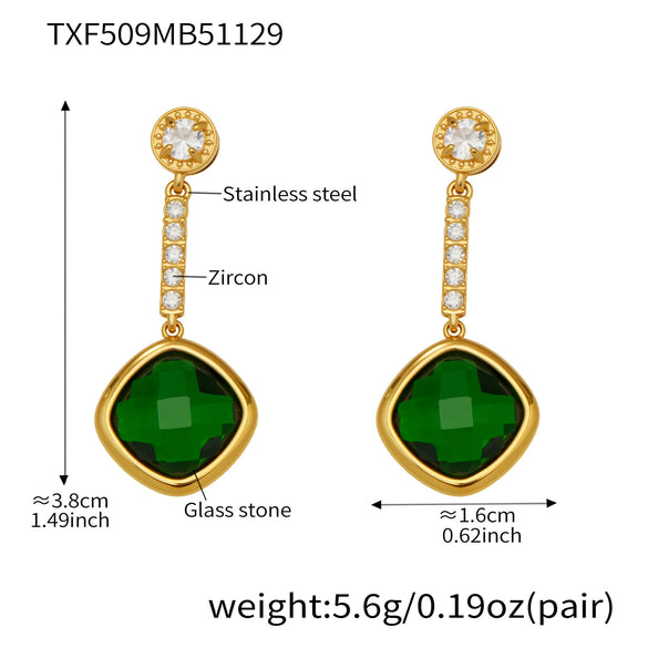 Wholesale Light Luxury Style Stainless Steel And Zircon Electroplated Jewelry Set With Four Leaf Flower Inlaid Design For Women Including Bracelet Necklace And Earrings