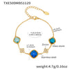 Wholesale Light Luxury Style Stainless Steel And Zircon Electroplated Jewelry Set With Four Leaf Flower Inlaid Design For Women Including Bracelet Necklace And Earrings