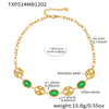 Wholesale Light Luxury Style Stainless Steel And Zircon Electroplated Pig Nose Edge Glass Stone Bracelet And Necklace Set For Women