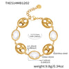 Wholesale Light Luxury Style Stainless Steel And Zircon Electroplated Pig Nose Edge Glass Stone Bracelet And Necklace Set For Women