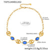 Wholesale Light Luxury Style Stainless Steel And Zircon Electroplated Pig Nose Edge Glass Stone Bracelet And Necklace Set For Women