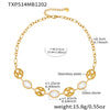 Wholesale Light Luxury Style Stainless Steel And Zircon Electroplated Pig Nose Edge Glass Stone Bracelet And Necklace Set For Women