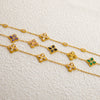 Wholesale Light Luxury Style Stainless Steel Bracelet With Geometric Leaf And Drop Shape Patterns 18K Gold Plated Electroplated