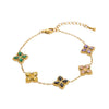 Wholesale Light Luxury Style Stainless Steel Bracelet With Geometric Leaf And Drop Shape Patterns 18K Gold Plated Electroplated