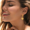 Wholesale Light Luxury Style Stainless Steel Earrings Inlaid With Zircon And Flower Pattern Electroplating Process