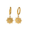 Wholesale Light Luxury Style Stainless Steel Earrings Inlaid With Zircon And Flower Pattern Electroplating Process
