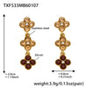 Wholesale Light Luxury Style Stainless Steel Electroplated Fourleaf Flower Jewelry Set For Women Including Necklace Bracelet Ring And Earrings