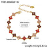 Wholesale Light Luxury Style Stainless Steel Electroplated Fourleaf Flower Jewelry Set For Women Including Necklace Bracelet Ring And Earrings