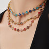 Wholesale Light Luxury Style Stainless Steel Electroplated Fourleaf Flower Jewelry Set For Women Including Necklace Bracelet Ring And Earrings