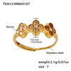 Wholesale Light Luxury Style Stainless Steel Electroplated Fourleaf Flower Jewelry Set For Women Including Necklace Bracelet Ring And Earrings