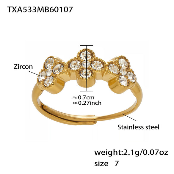 Wholesale Light Luxury Style Stainless Steel Electroplated Fourleaf Flower Jewelry Set For Women Including Necklace Bracelet Ring And Earrings