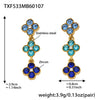 Wholesale Light Luxury Style Stainless Steel Electroplated Fourleaf Flower Jewelry Set For Women Including Necklace Bracelet Ring And Earrings