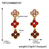 Wholesale Light Luxury Style Stainless Steel Electroplated Fourleaf Flower Jewelry Set For Women Including Necklace Bracelet Ring And Earrings