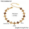 Wholesale Light Luxury Style Stainless Steel Electroplated Fourleaf Flower Jewelry Set For Women Including Necklace Bracelet Ring And Earrings