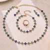 Wholesale Light Luxury Style Stainless Steel Electroplated Fourleaf Flower Jewelry Set For Women Including Necklace Bracelet Ring And Earrings