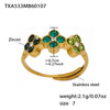 Wholesale Light Luxury Style Stainless Steel Electroplated Fourleaf Flower Jewelry Set For Women Including Necklace Bracelet Ring And Earrings
