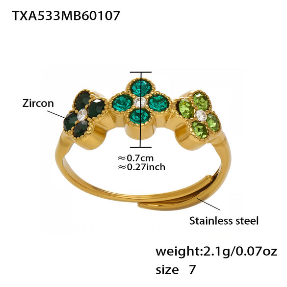 Wholesale Light Luxury Style Stainless Steel Electroplated Fourleaf Flower Jewelry Set For Women Including Necklace Bracelet Ring And Earrings