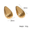 Wholesale Light Luxury Style Stainless Steel Electroplated Geometric Heart And Drop Shape Earrings For Women